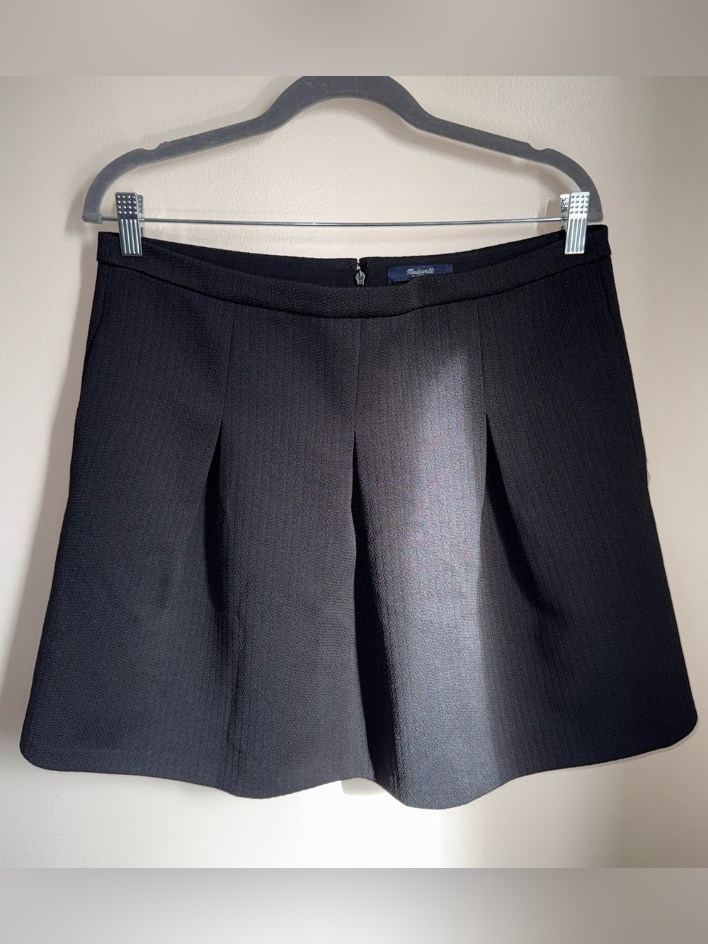 Madewell Black Pleated Mini Skirt Size 12 Dark Academia Goth Wednesday Witchy